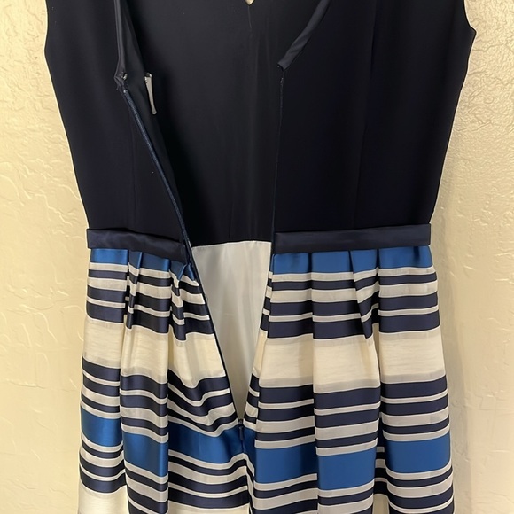 THEIA Couture Stripe Jacquard T-Dress TH882641 -Size 2 - Picture 6 of 14